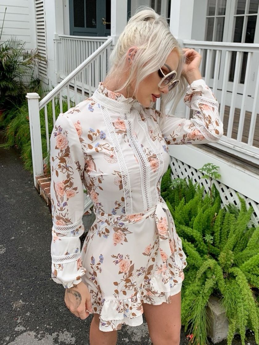 Moda Vestido ziper floral elegante 🧡