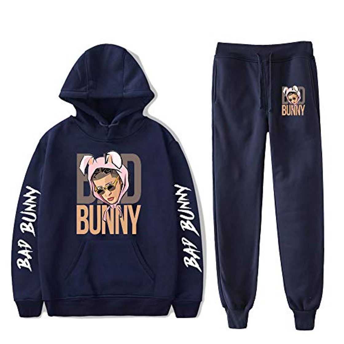 Fashion WAWNI 2020 Bad Bunny Dos Piezas Conjunto de Mujeres/Hombres de Manga Larga