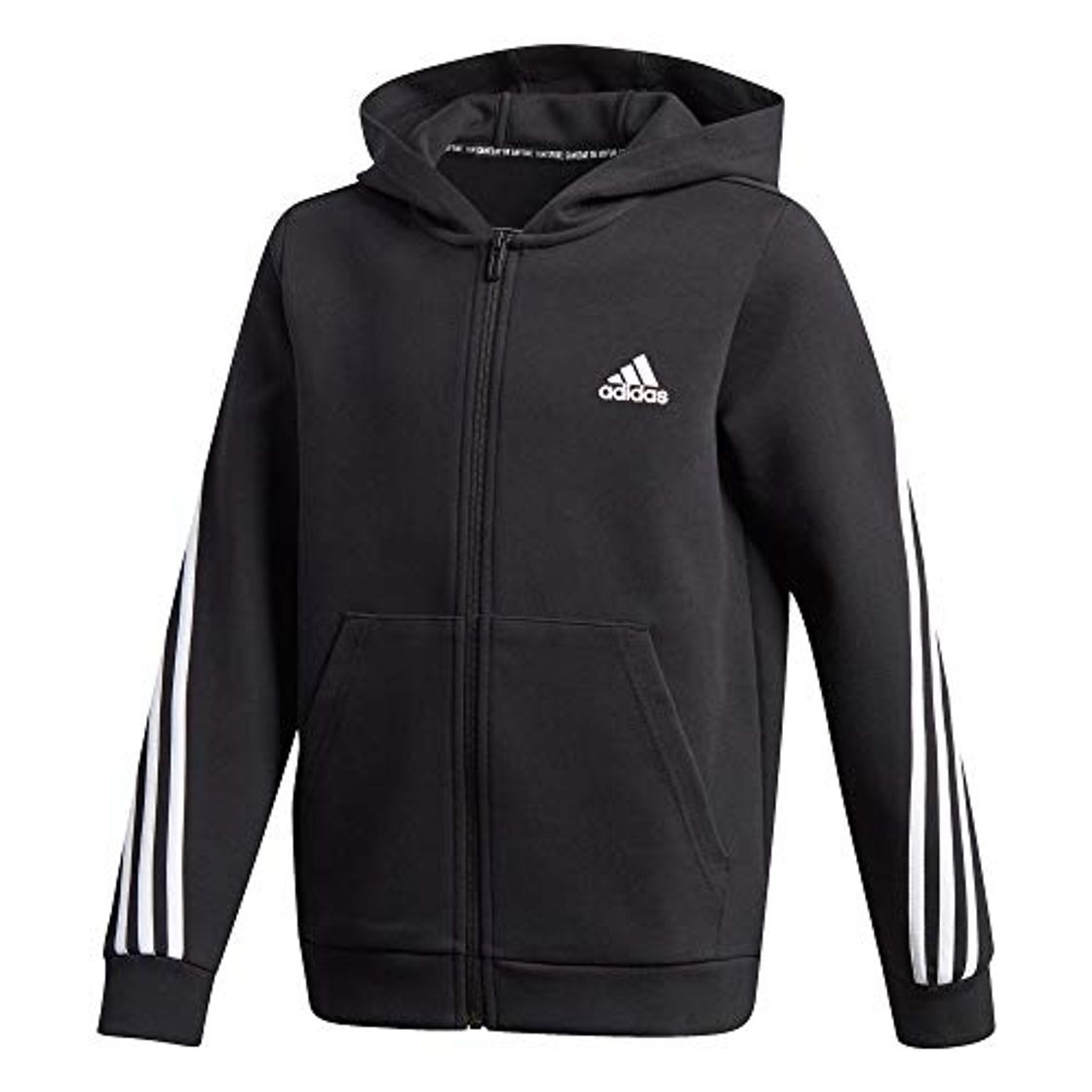 Fashion adidas B 3S FZ Sudadera, Niños, Negro/Blanco, 152