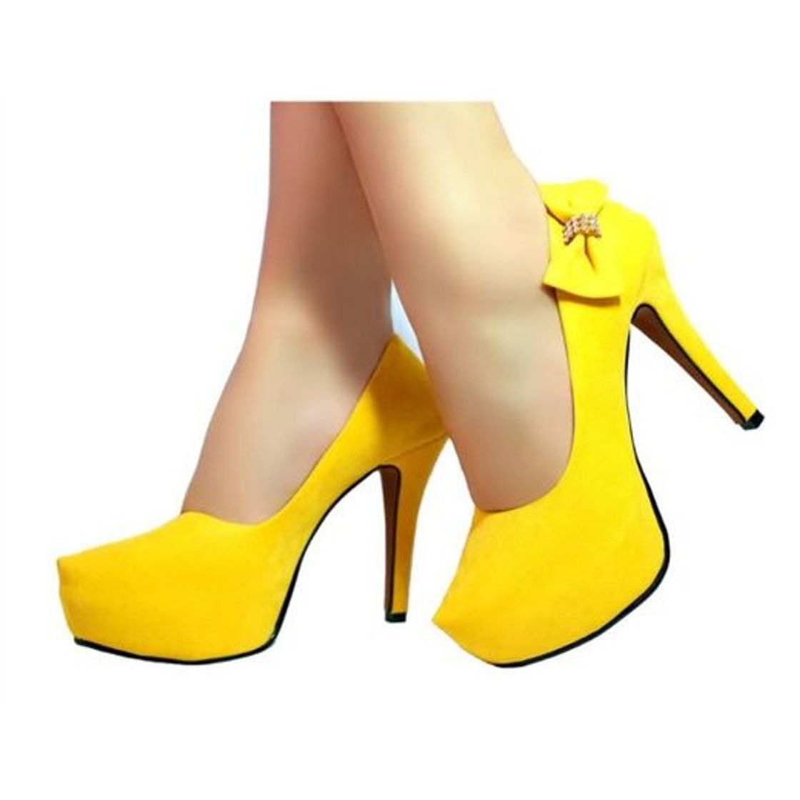 Moda Scarpian Salto Meia Pata Amarelo 💛