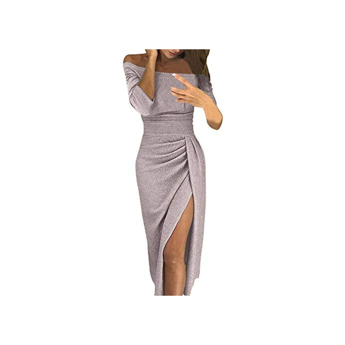 Overdose Fuera del Hombro Vestido Ajustado De Corte Alto para Mujeres Vestidos De Manga Larga Fiesta Sexy Vestidos De Novia De Disfraces De Trabajo