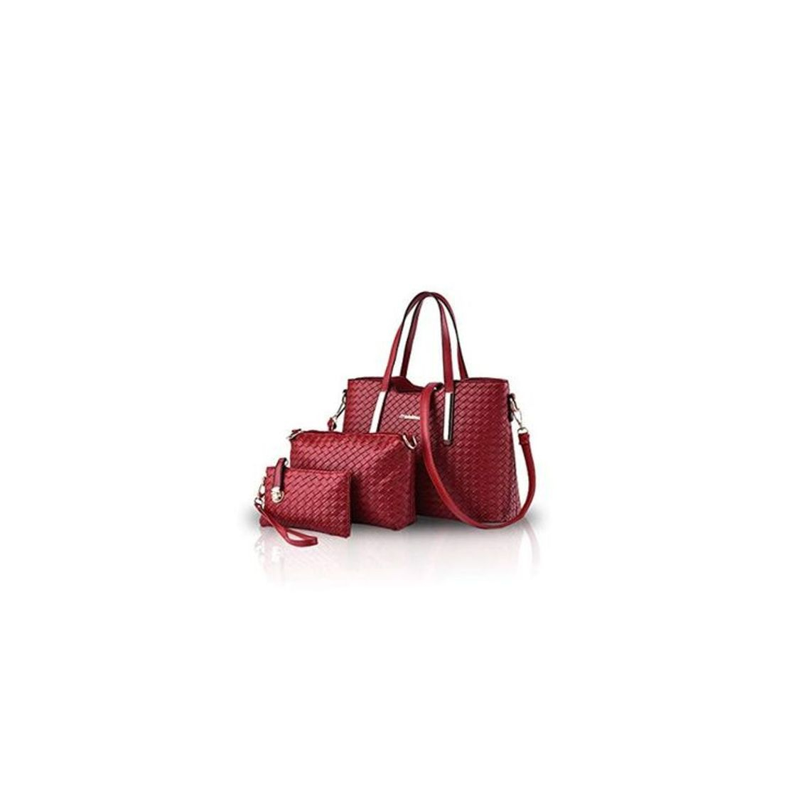 Product NICOLE&DORIS Bolsos de Mano para Mujer Bolsos 3 Piezas Bolsa Bolsos de Hombro para Damas Totes Bolsos Bandolera Crossbody Vino Tinto