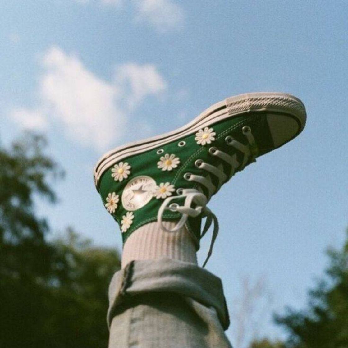 Fashion All star verde com flores 💚🌼