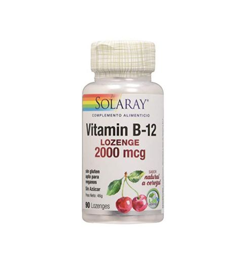 Solaray – Vitamina B12 sublingual 2000 mcg con sabor cereza