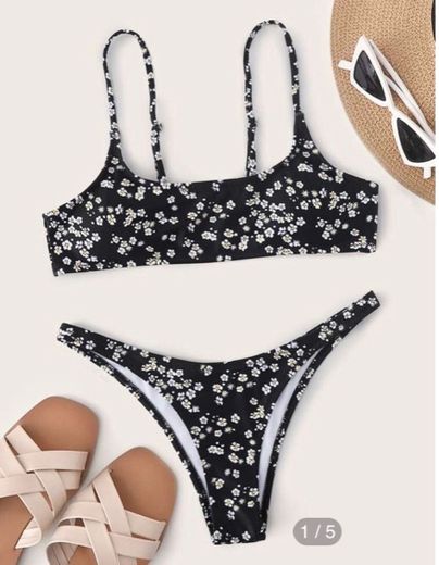 Ditsy Floral Cheeky Bikini Swimsuit | SHEIN USA