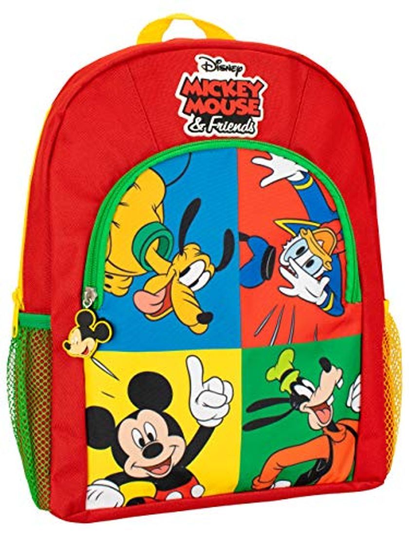 Fashion Disney Mochila para Niños Mickey Mouse Donald Duck Pluto Goofy Rojo