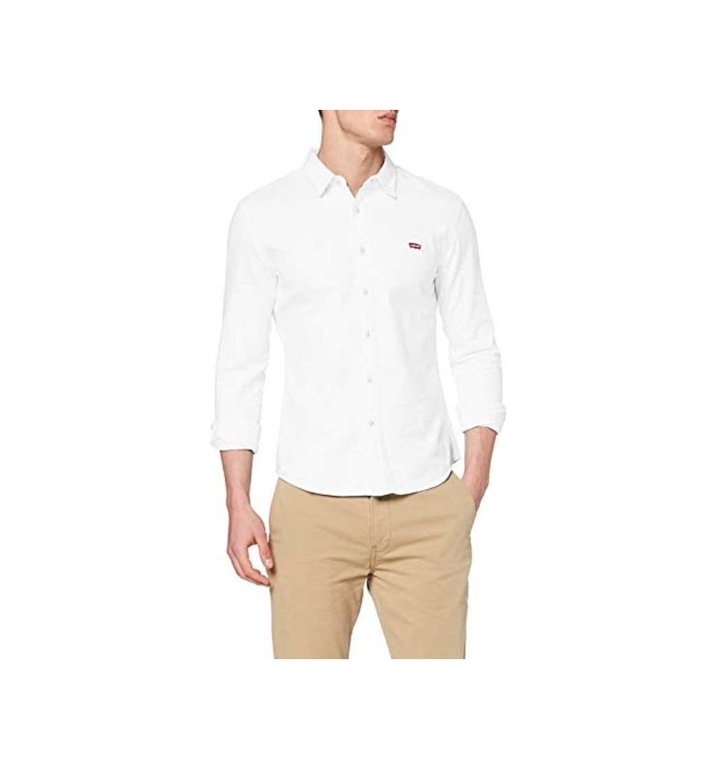 Fashion Levi's LS Battery Hm Shirt Slim Camisa, White