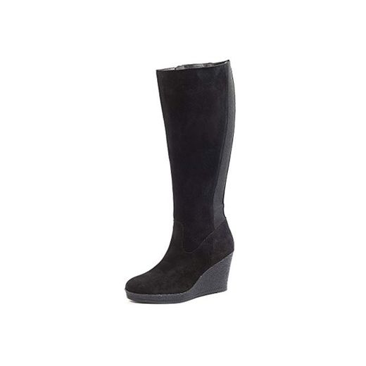 Botas de Piel con Tacon de cuña para Gemelos Anchos. Modelo Marine