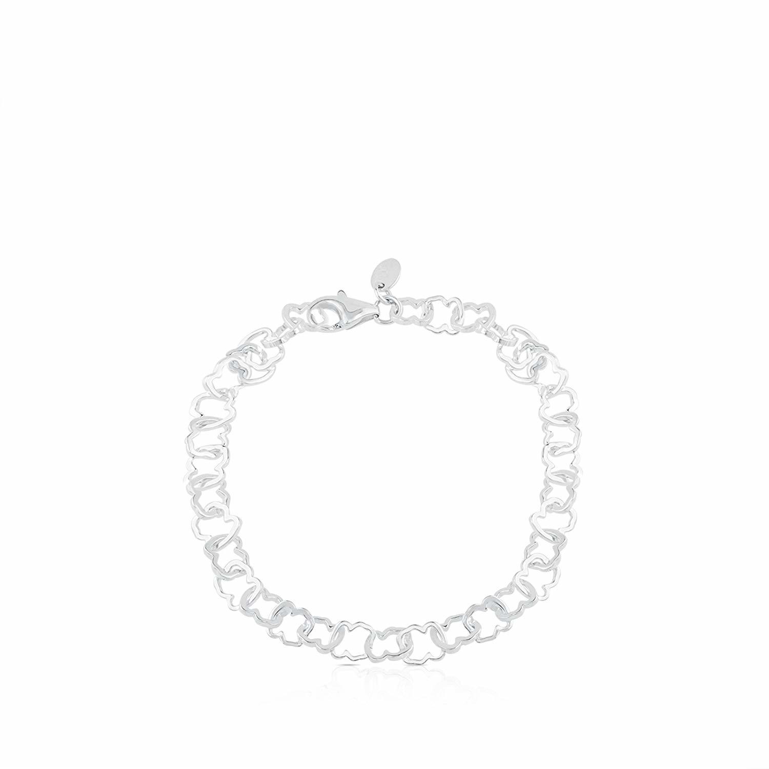 Moda TOUS New Carrusel - Pulsera de Plata de Primera Ley con Eslabones