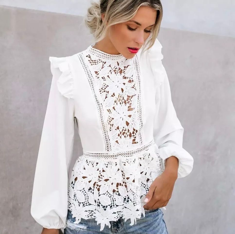 Fashion CAMISA BLANCA CON BORDADOS