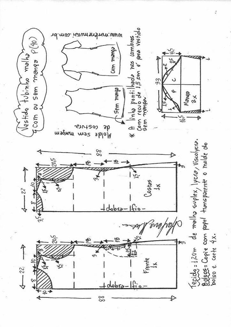 Social Vestido simples de malha com e sem manga – Marlene Mukai