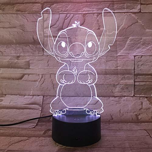 Social WoloShop Lampara LED Stitch Cambia Color USB Luz Nocturna