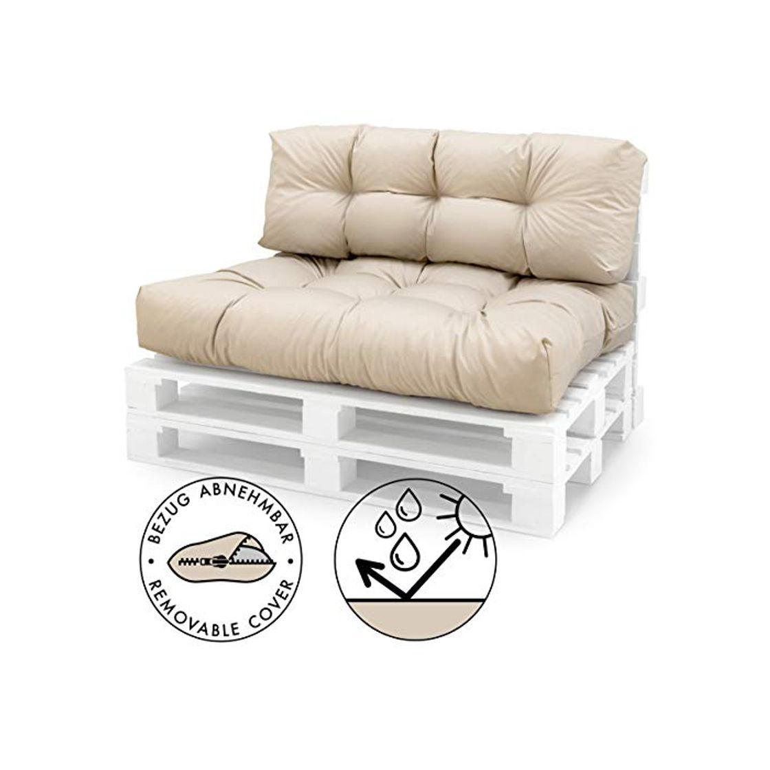 Spatium Cojines para pales europalé palets Funda desenfundable