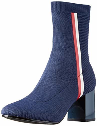 Lugar Tommy Hilfiger Knitted Heeled Boot, Botines para Mujer, Azul