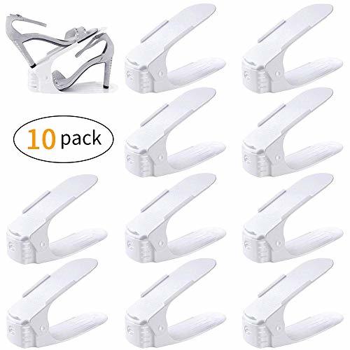 sunvito Set de 10pcs de Organizadores Ajustables de Zapatos con Ranuras Soportes
