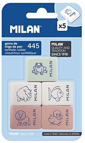 Electrónica Milan BMM9222 - Pack de 5 gomas de borrar de caucho sintètico