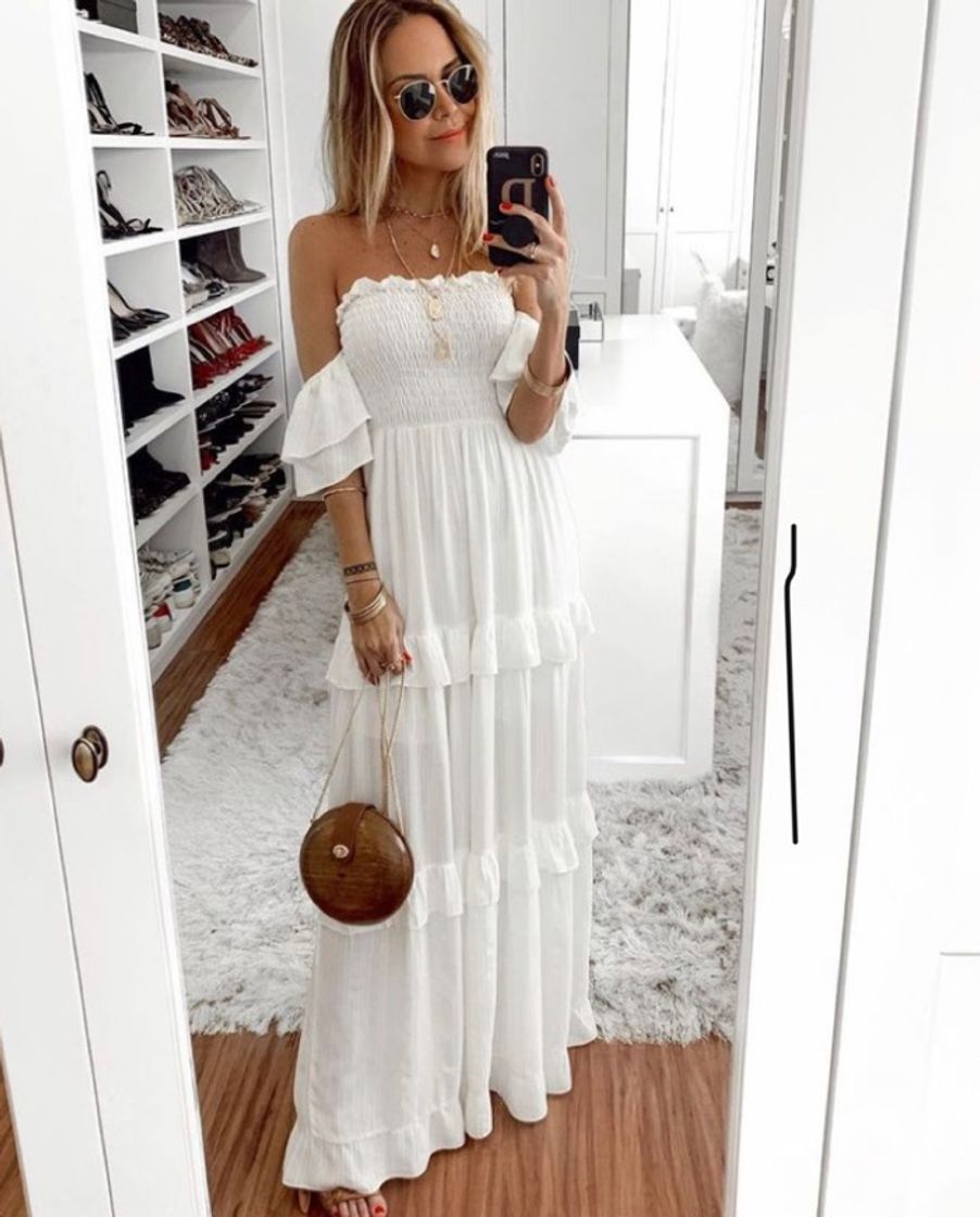 Fashion Vestido longo branco 