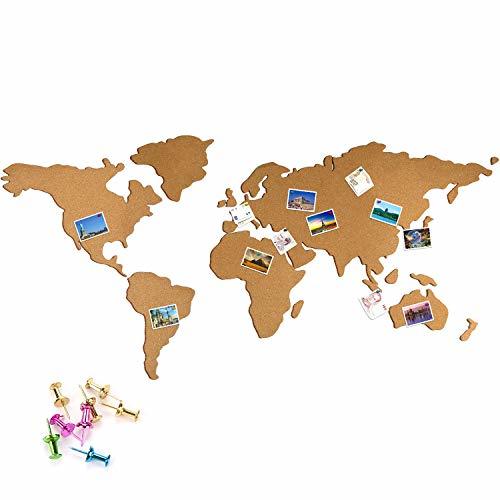 Home JUSTDOLIFE Cork Board Set World Map Pattern Etiqueta Autoadhesiva De Pared De