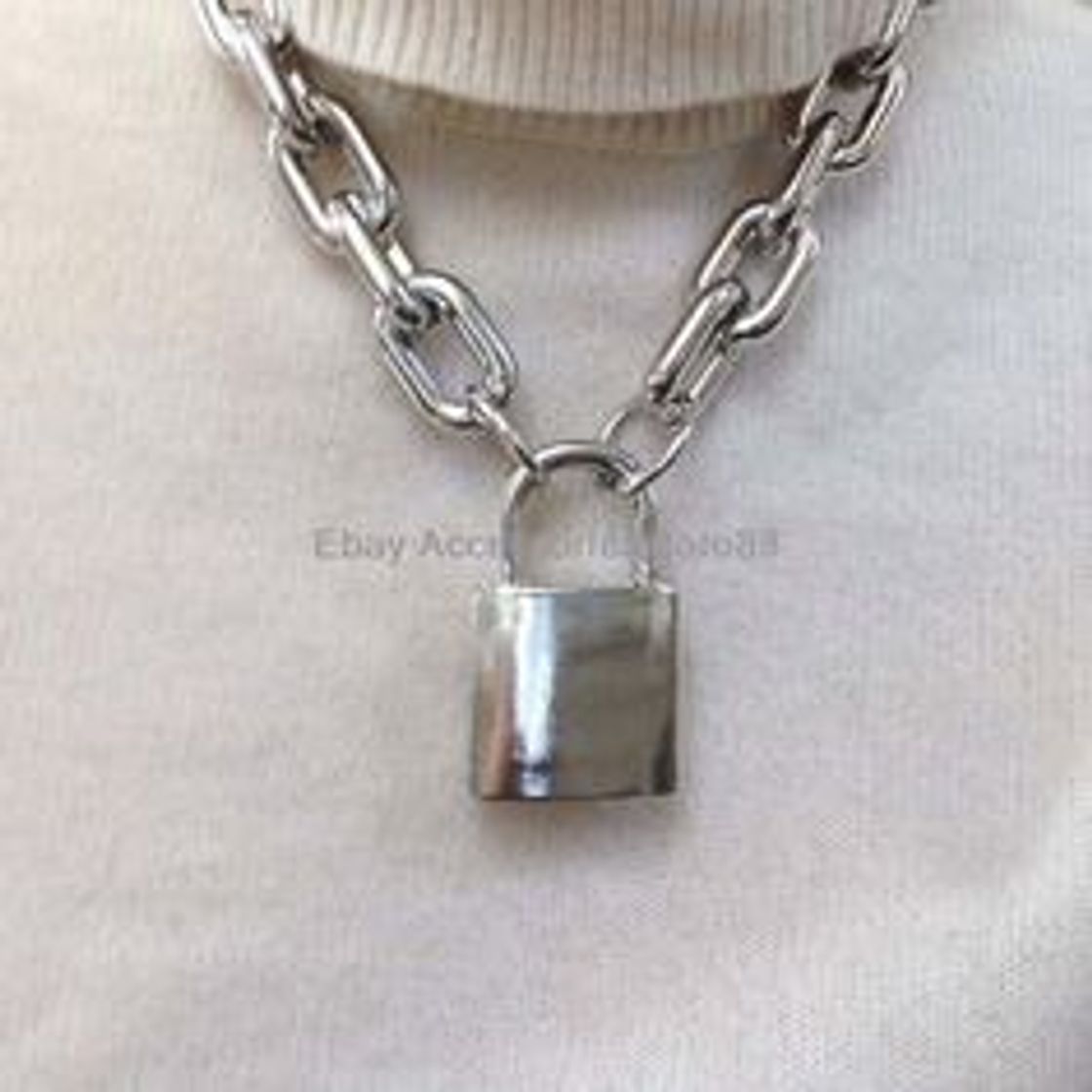 WDam Collar de Cadena de Bloqueo con Colgantes de candado