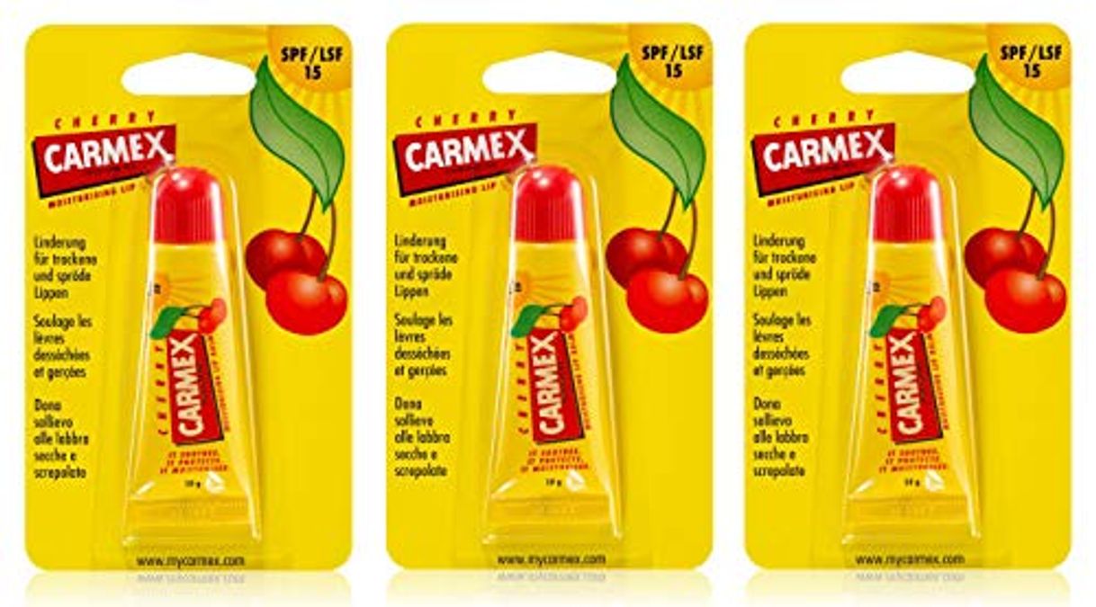 Producto Carmex Cherry - Cuidado labial en tubo con sabor a cereza, SPF