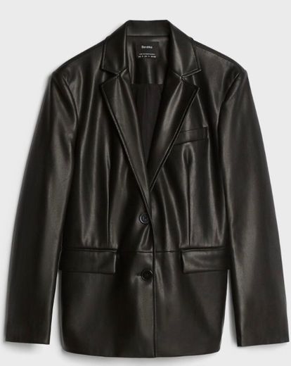 Faux leather blazer 