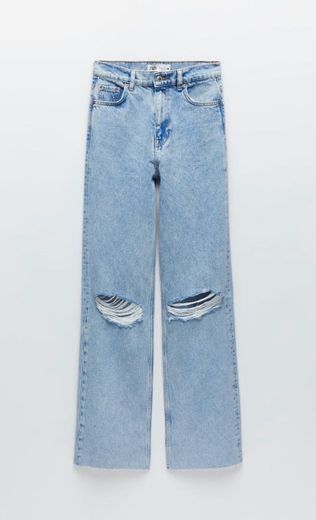 Ripped blue regular jeans 