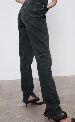 Black split slim jeans Zara 