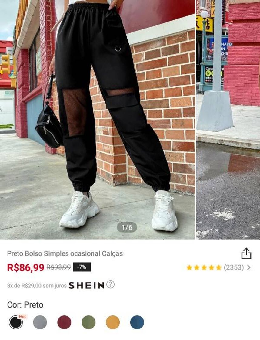 Fashion Calça Jogger Preta