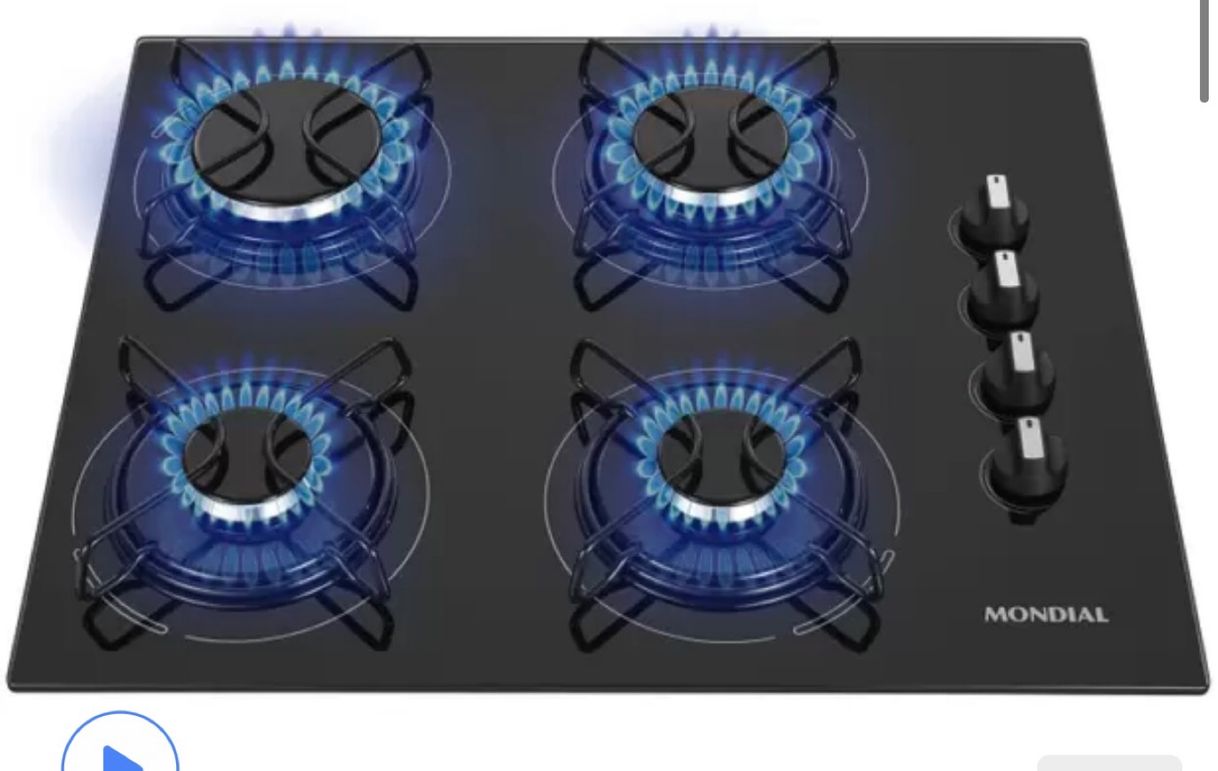 Fashion Cooktop 4 bocas mondial Por R$324reais 😱