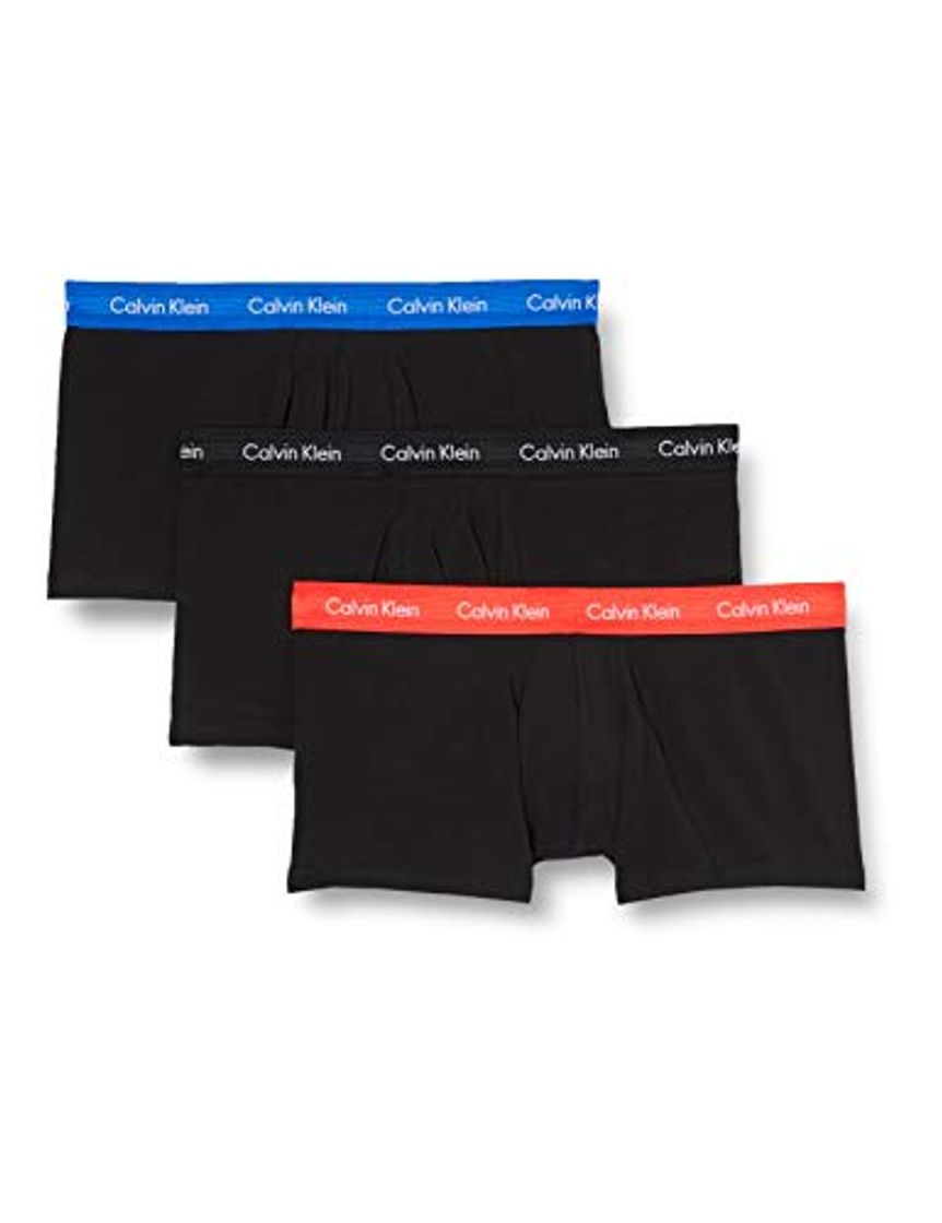 Moda Calvin Klein Low Rise Trunk 3PK Bañadores Ajustados para Hombre, B-Azul/Campo de