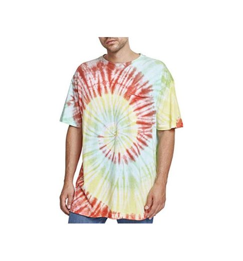 Urban Classics Spiral Tie Dye Pocket tee Camiseta, Multicolor