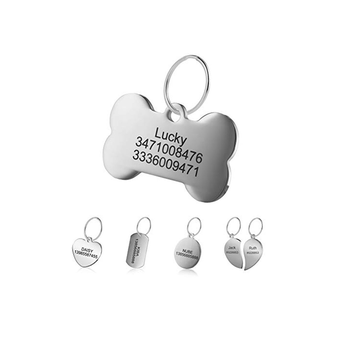 Social LYL Etiquetas de identificación de Mascotas de Acero Inoxidable Etiquetas de Perro
