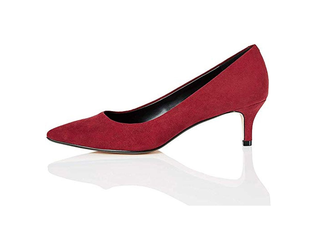 Fashion Marca Amazon - find. CONNIE-S2C1-Court Zapatos de tacón con Punta Cerrada, Rojo