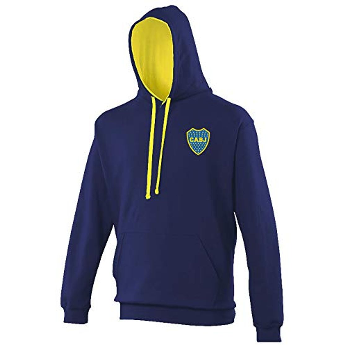 Moda Boca Juniors - Sudadera con Capucha Bicolor Marina y Amarillo con Logotipo