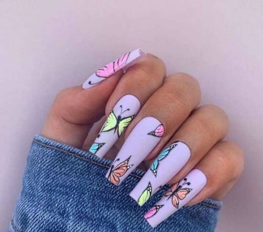 Decorated nails vsco girl🦋🌸💅
