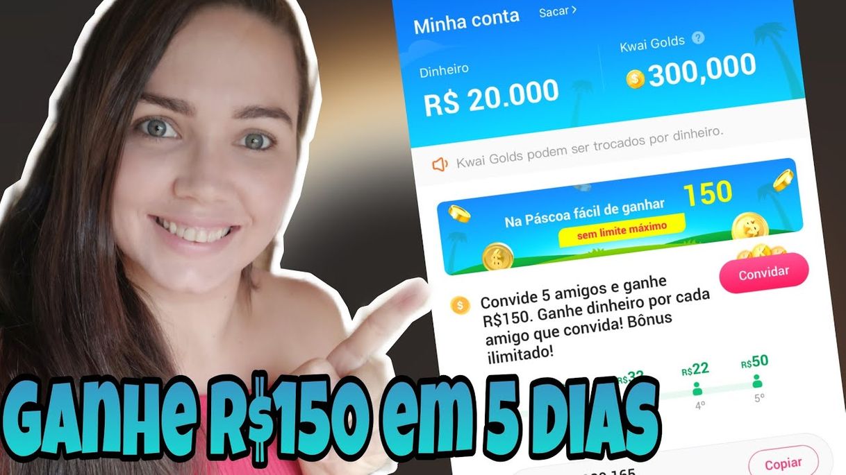 Moda Ganhe r$150,00 no kwai