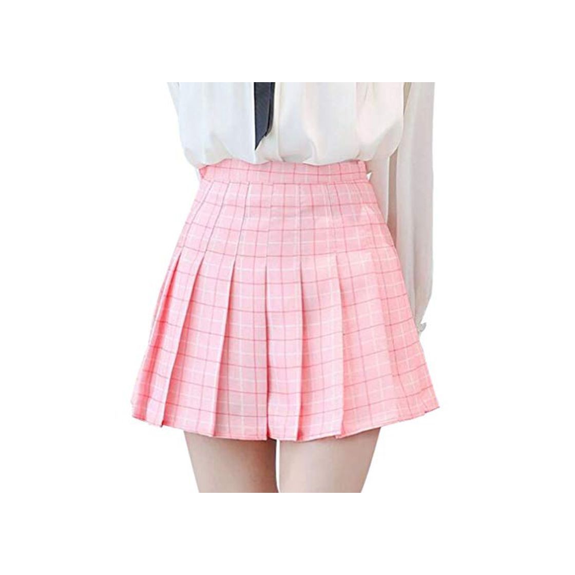Mxssi Girls Fashion Cintura Alta Falda Plisada Wind Cosplay Falda Cuadros Faldas