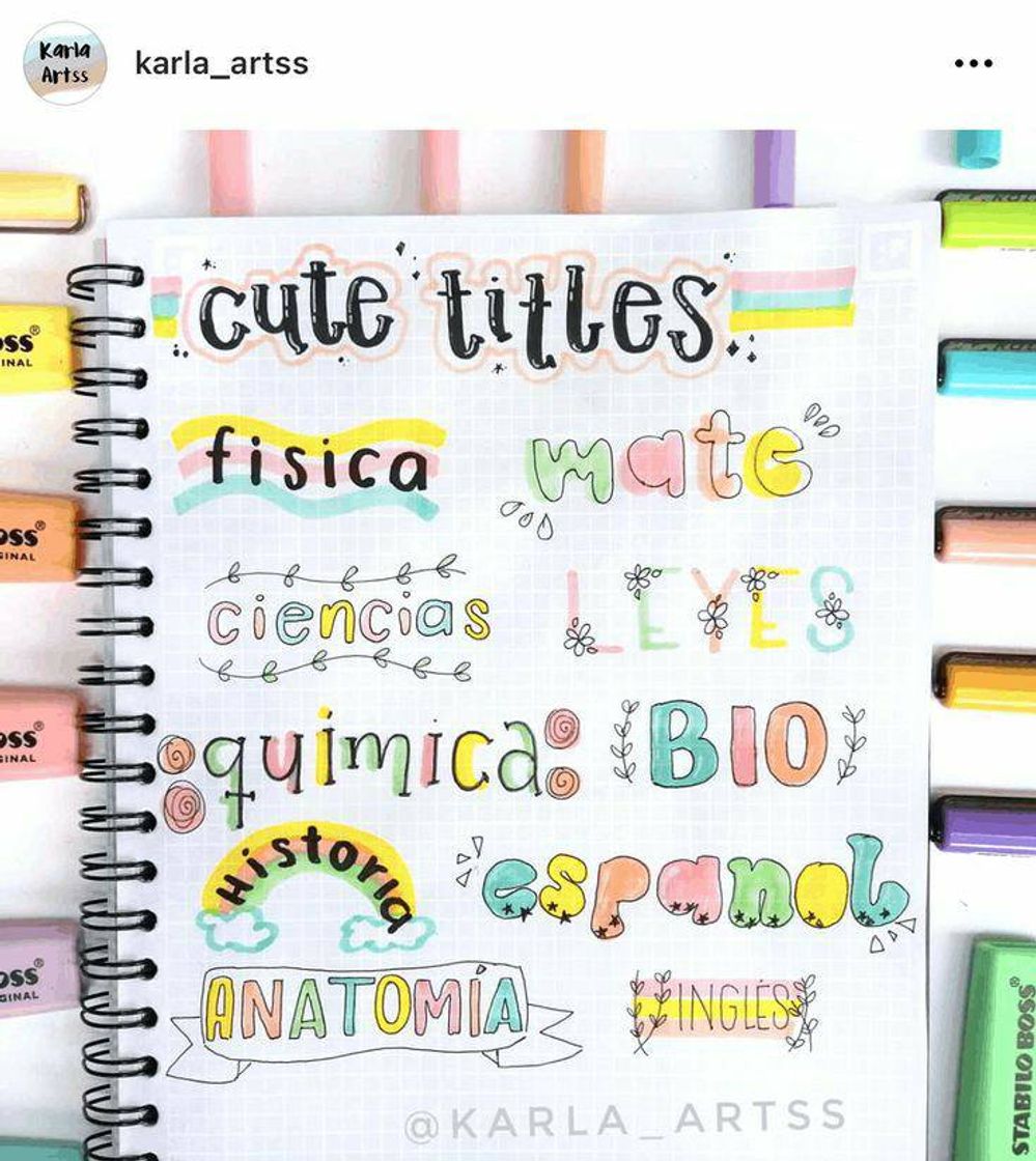 Lettering de materias