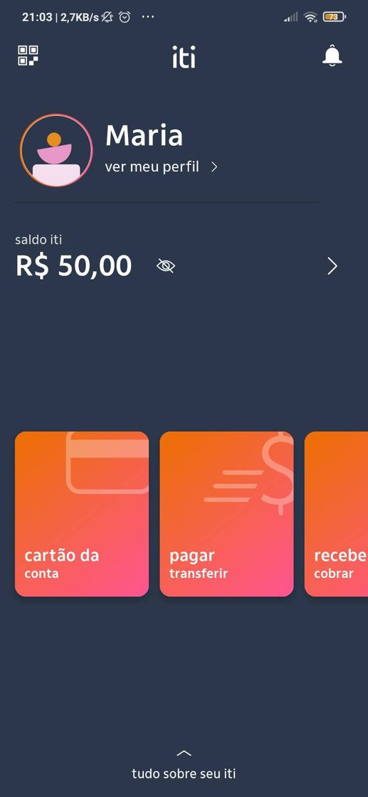 App iti Itaú: conta digital