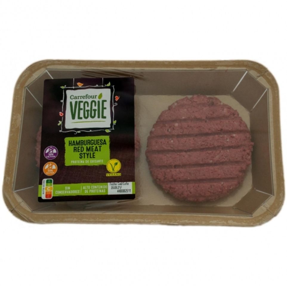 Social Burguer vegetal 100% red meat style Carrefour Veggie 227 g