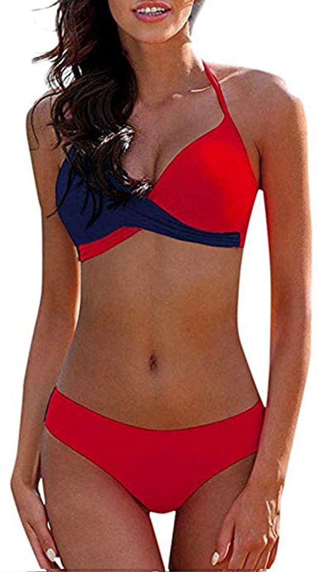 Place CheChury Bikinis Mujer 2020 Push Up Halter Bikini Traje de baño Acolchado