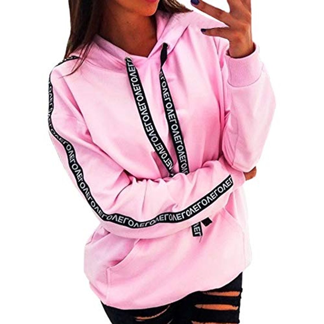 Fashion Holataa Sudadera Mujer con Capucha Invierno Hoodie Sweatshirt Sudaderas Chica Baratas Manga Larga Moda Tallas Grandes