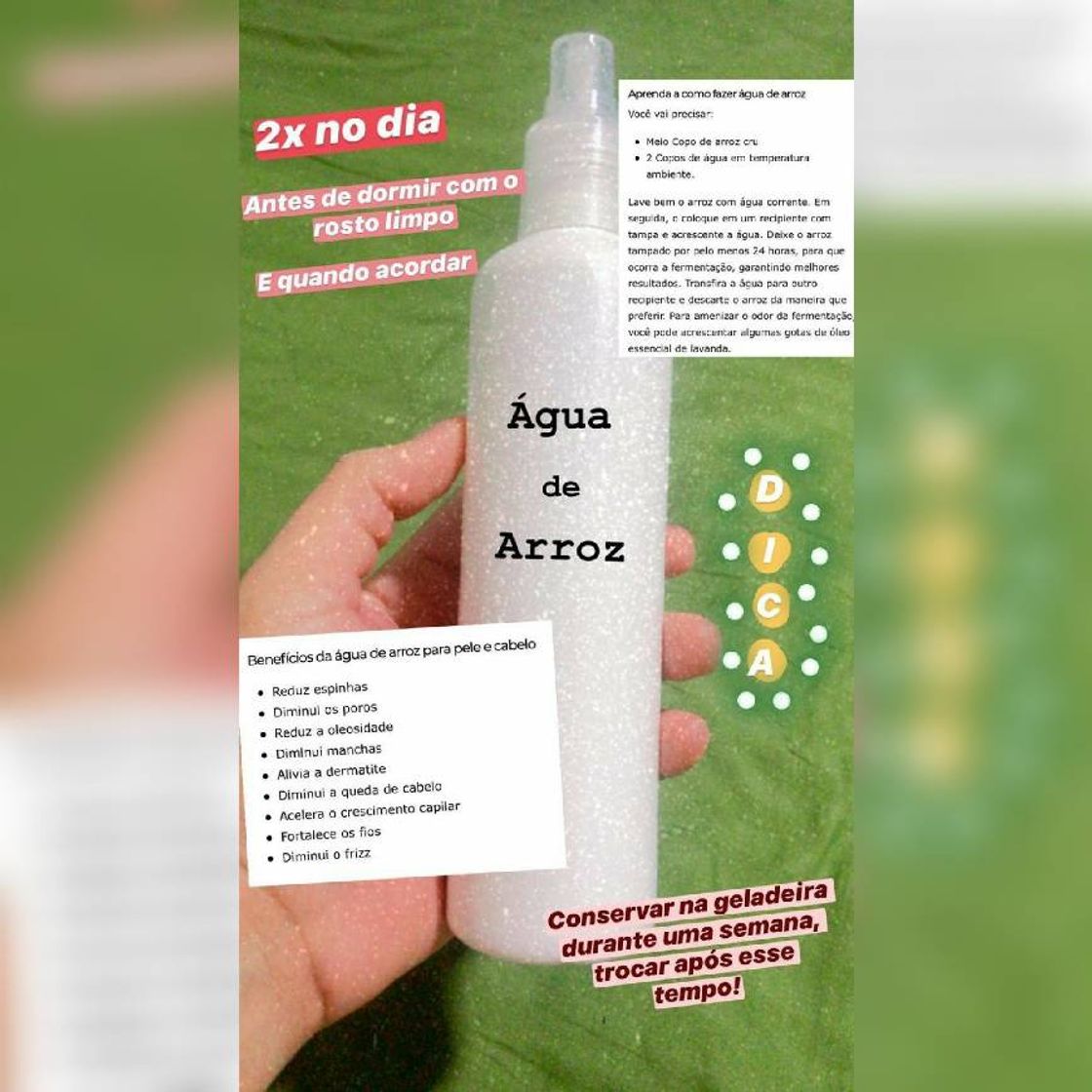 Moda Agua de arroz no rosto 