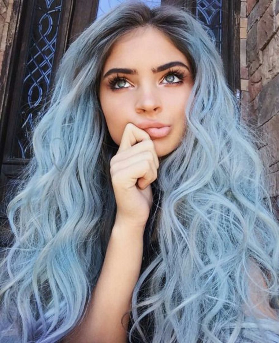 Moda Cabelo azul claro 