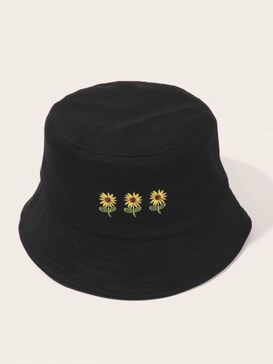 Chapéu balde masculino bordado floral
