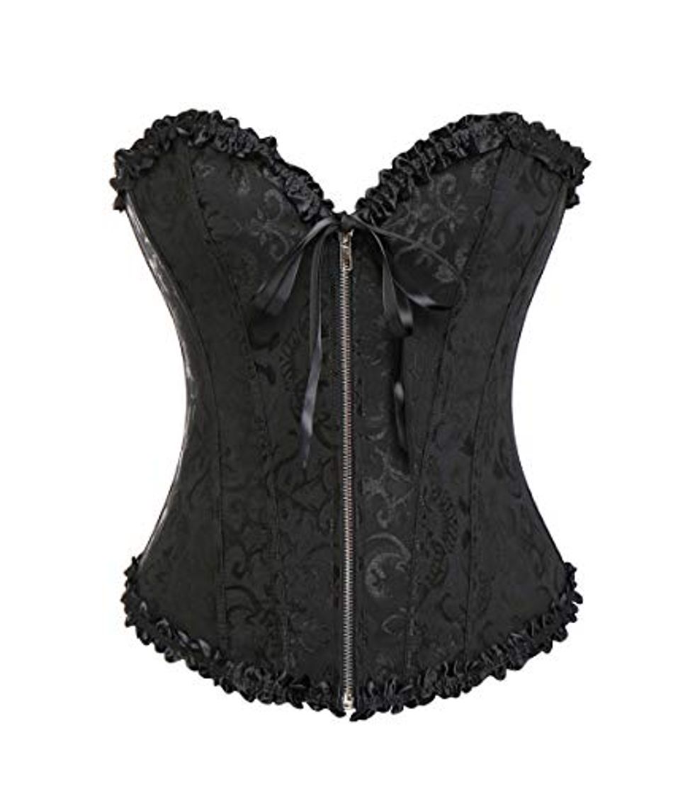 Moda MISS MOLY Sexy Corsés para Las Mujeres Corset Bustiers Gótico Vintage Steampunk Brocado Corsé Satén Bone Corpiño de Encaje Lencería