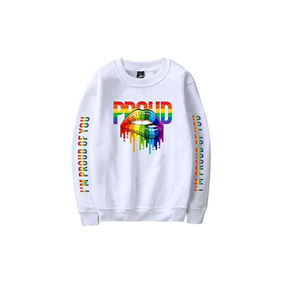 Fashion Camiseta LGBT Unisex Sudadera Sin Capucha Deporte Hombre Mujer Camisa Cuello Redondo Blusa Manga Larga Pullover Hip Hop Sweatshirt Baggy Jumper Top Sueter Jerseis Shirt A18320WY012S