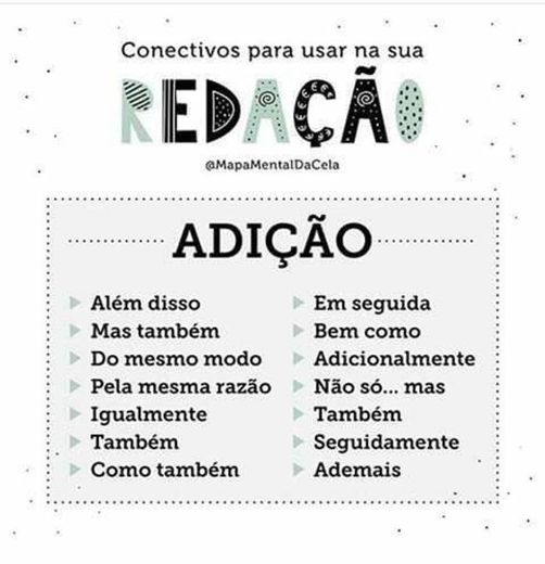 Conectivos Adição Para Redação 