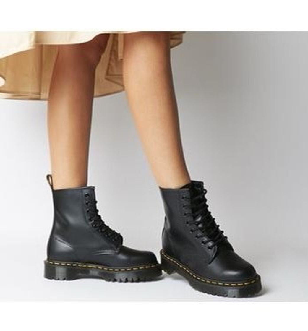 Moda Dr Martens 1460 Pascal Virginia - Botins Mulher - Pretas 