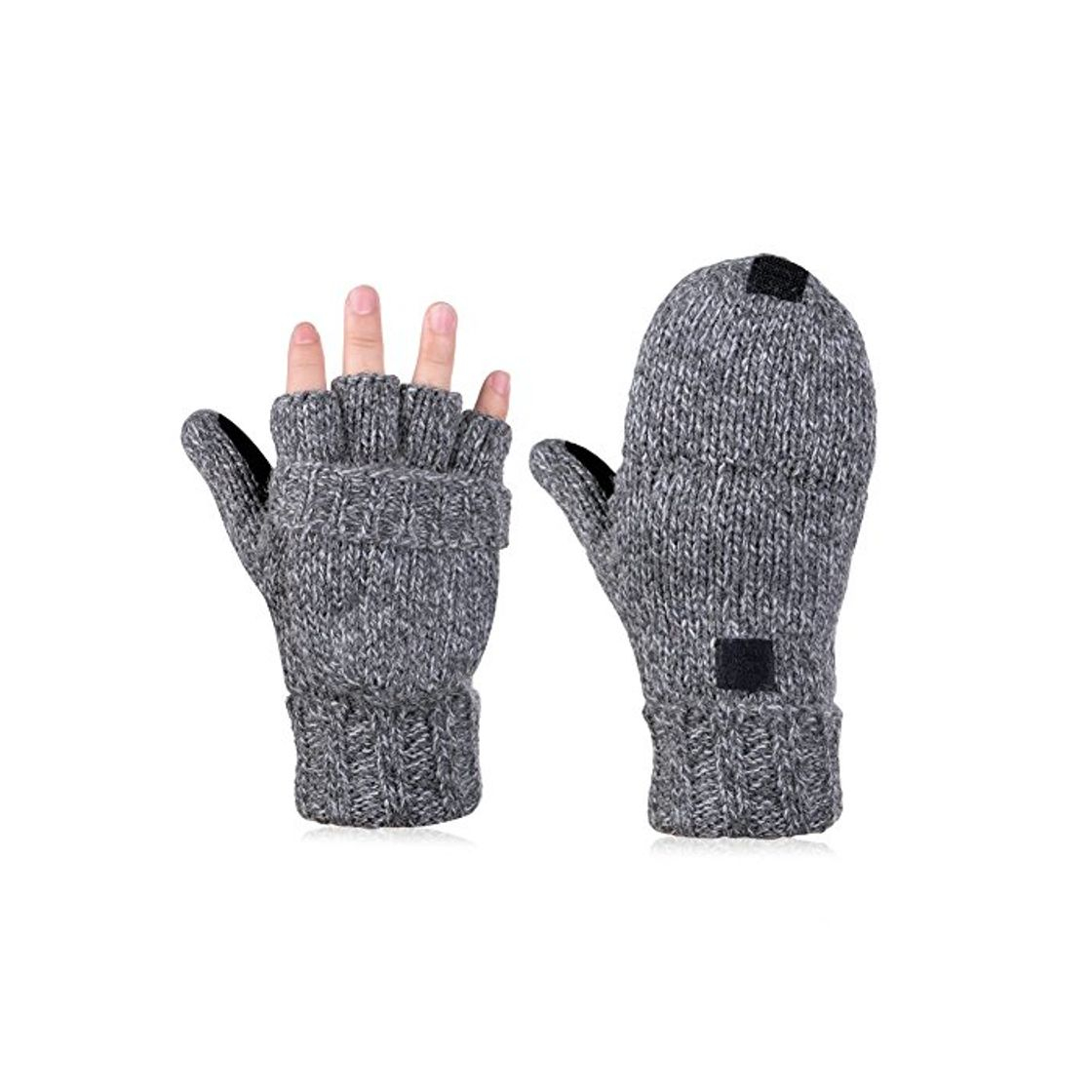 Social VBIGER Guantes Invierno Unisex Mitones de lana de punto caliente Manoplas